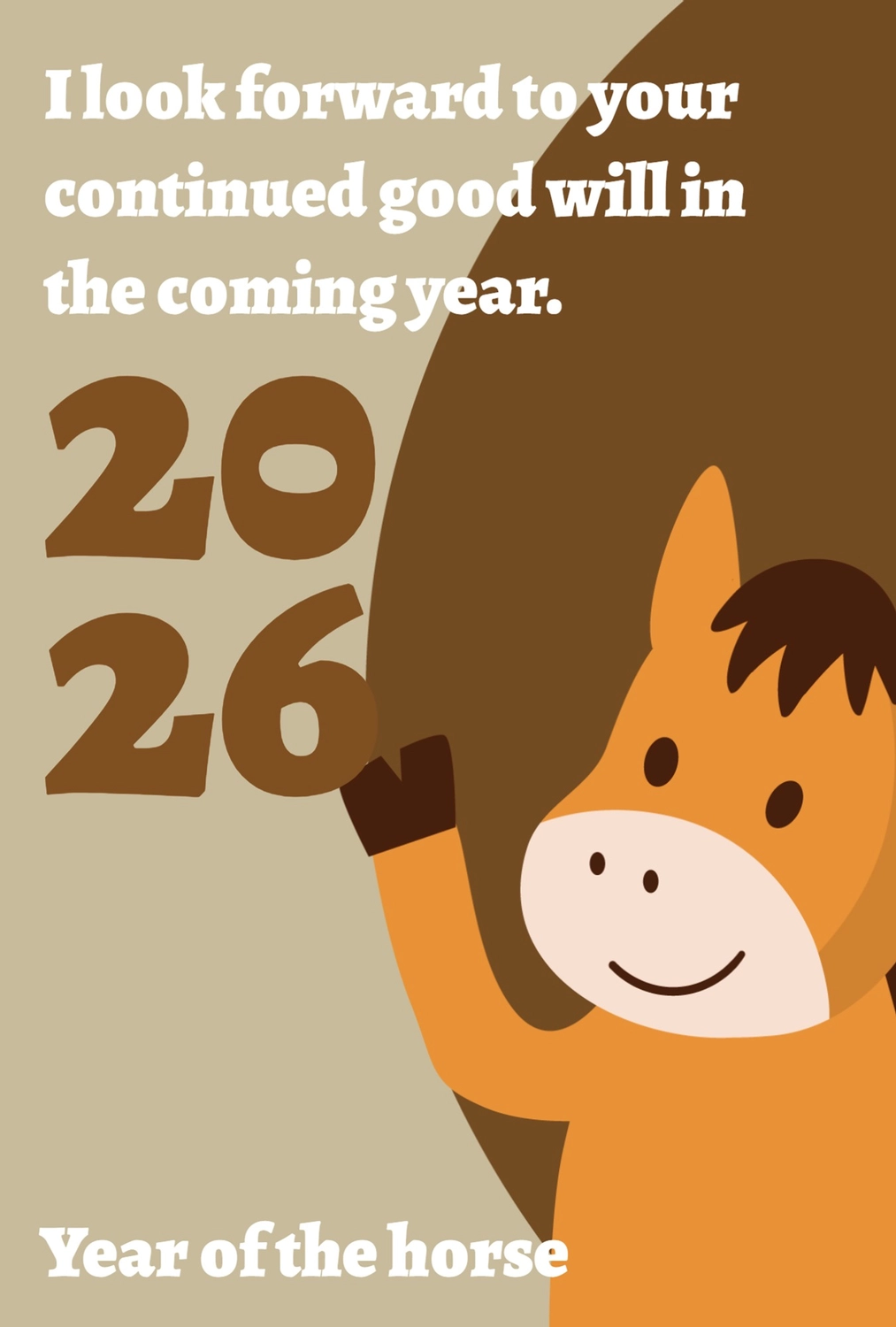 2026 馬の顔イラスト年賀状, イラスト, ゴシック体, テンプレート, 年賀状テンプレート