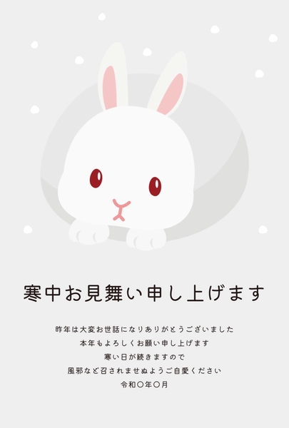 寒中見舞い 白ウサギ, Thăm hỏi màu lạnh, Thăm hỏi màu lạnh mẫu