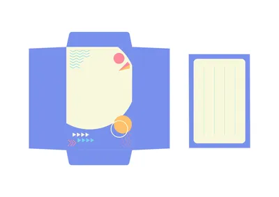 幾何学模様のスタイリッシュな便箋ぽち袋
, Letter, Letter template