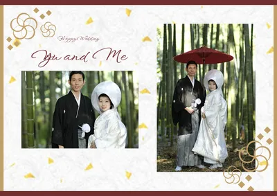 和風竹林背景のウェディングフォトデザイン
, 사진 콜라주, 사진 콜라주 템플릿