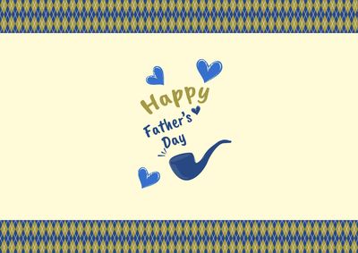 上下にデザインがあり中央にパイプの父の日包装紙