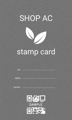 グレー背景に葉っぱのイラストのポイントカード, 販促ツール, 販促ツールテンプレート