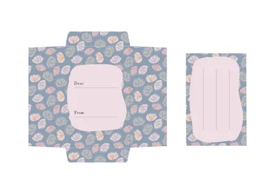 葉柄ナチュラルポチ袋テンプレートデザイン
, Letter, Letter template