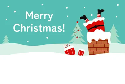 クリスマスカード（屋根の上のサンタ）, メッセージカード, メッセージカードテンプレート