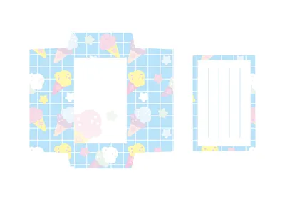 アイス柄のふんわりした便箋ぽち袋
, Letter, Letter template