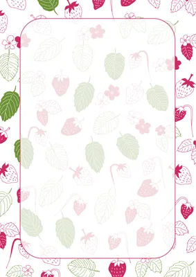 いちご模様フレームのフルーツ便箋
, 便條紙, 便條紙 模板