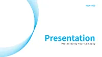 青い曲線モチーフの爽やかなビジネスプレゼン資料
, presentation , presentation  template