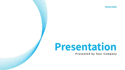青い曲線モチーフの爽やかなビジネスプレゼン資料
, presentation , presentation  template
