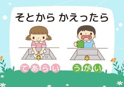子供の手洗いうがいポスター